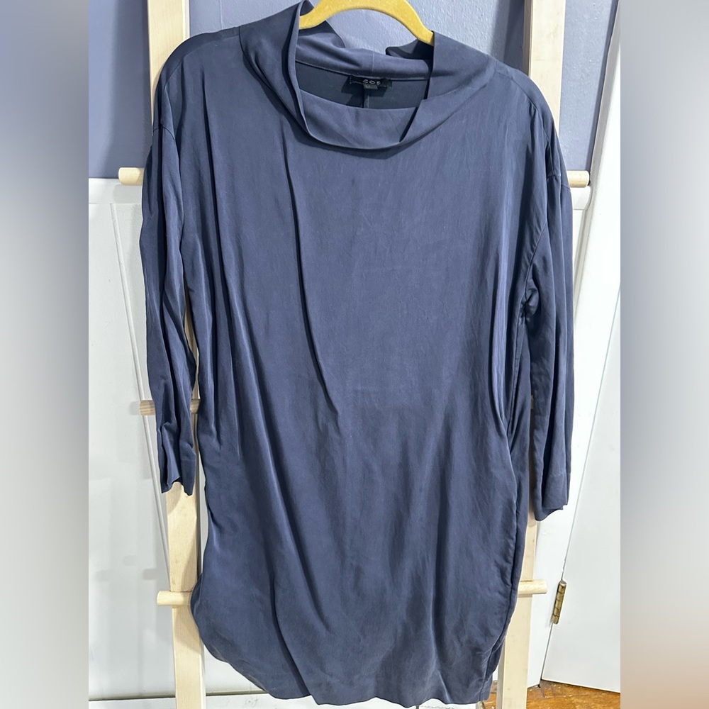 Slate blue Cos tunic dress.